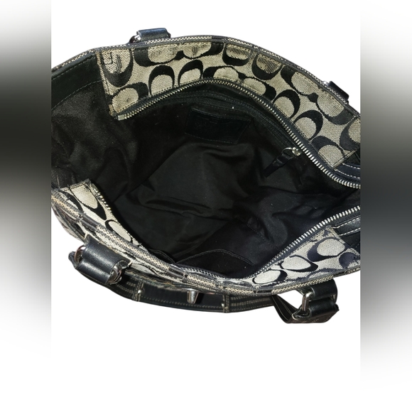 Coach Black and Brown Patterned Tote - Picture 3 of 7